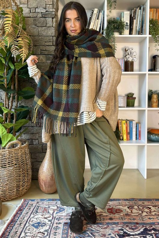 Scamp Raw Seam Barrel Pant Khaki